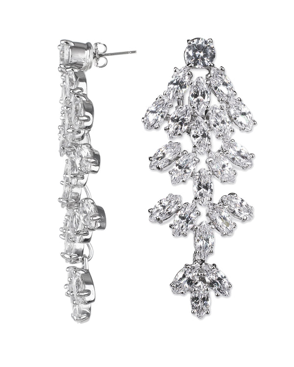 kenneth jay lane Four Tier Marquise Cubic Zirconia Post Earrings