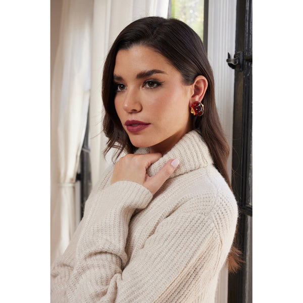 Kenneth Jay Lane Gold And Tortoise Shrimp Clip Earring