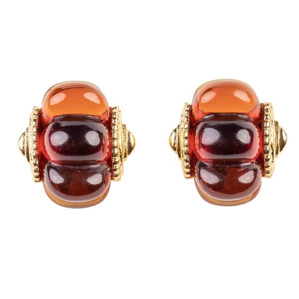 Kenneth Jay Lane Gold And Tortoise Shrimp Clip Earring