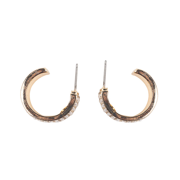 Kenneth Jay Lane Gold Hoop Studded Earring With Pearls