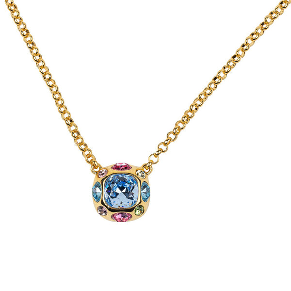 kenneth jay lane Gold Necklace with Multicolored Gem Pendant