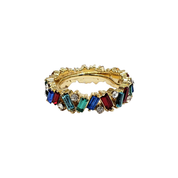 kenneth jay lane Gold With Multicolor Baguette Ring
