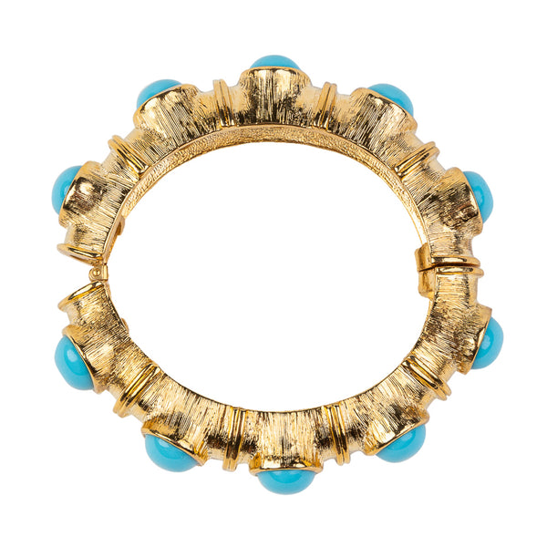 Kenneth Jay Lane Gold With Turquoise Cabochons Bracelet