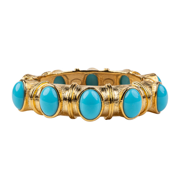 kenneth jay lane Gold with Turquoise Cabochons Bracelet
