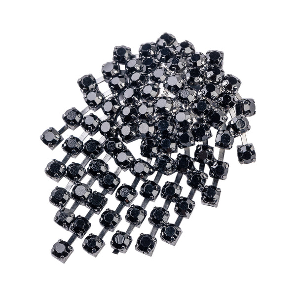 Kenneth Jay Lane Gunmetal And Jet Cluster Clip Earrings