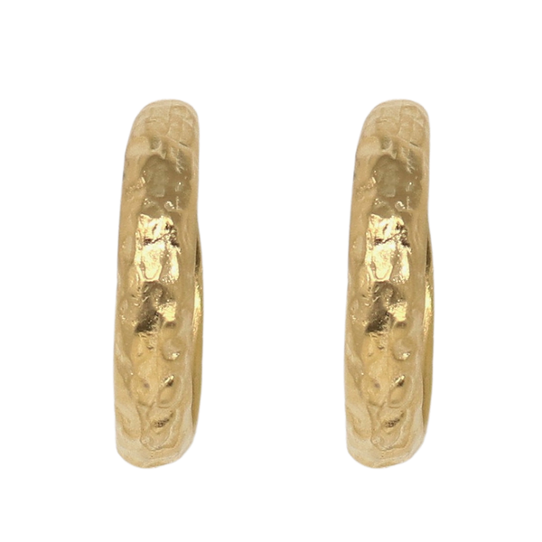 kenneth jay lane Hammered Gold Clip-On Hoop Earrings