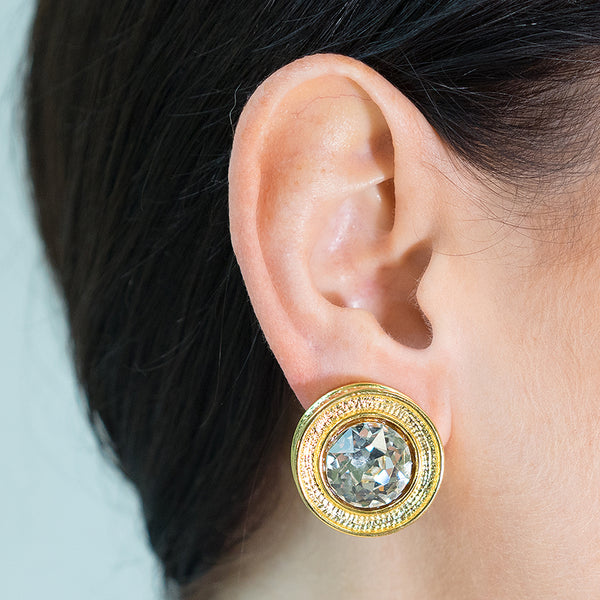 Kenneth Jay Lane Jackie Kennedy Button Clip-On Earrings