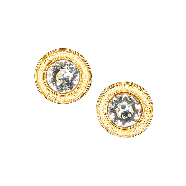 kenneth jay lane Jackie Kennedy Button Clip-On Earrings