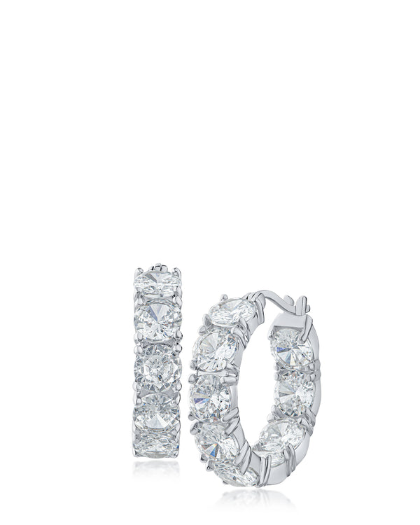 kenneth jay lane 1" Cubic Zirconia Hoop Earrings