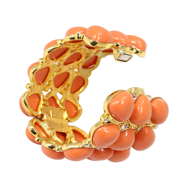 Kenneth Jay Lane 3 Row Coral Rounded Bracelet