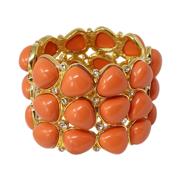kenneth jay lane 3 Row Coral Rounded Bracelet