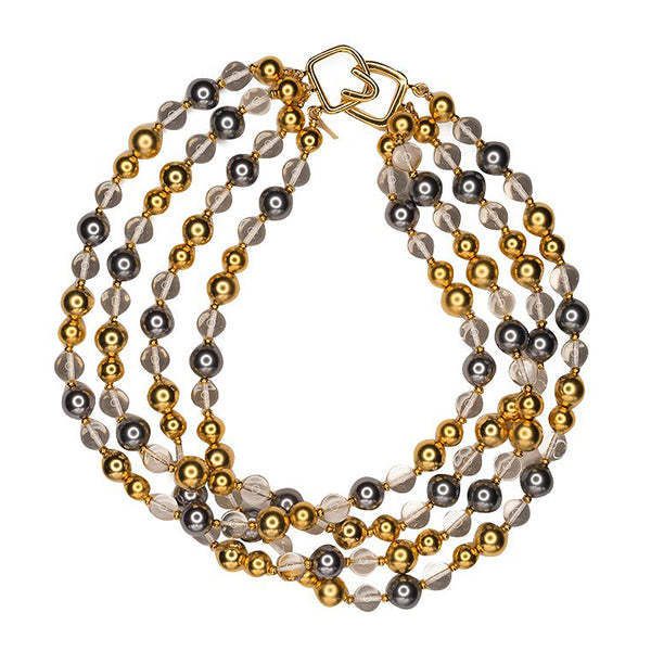 kenneth jay lane 4 Row Bead Necklace