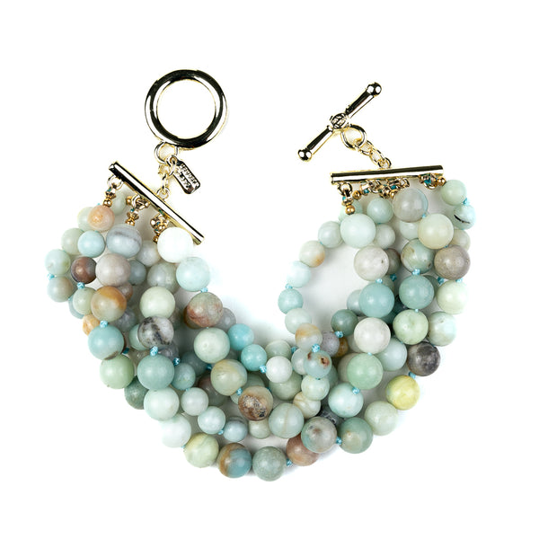 Kenneth Jay Lane Amazonite Beaded Toggle Bracelet