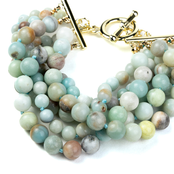 Kenneth Jay Lane Amazonite Beaded Toggle Bracelet