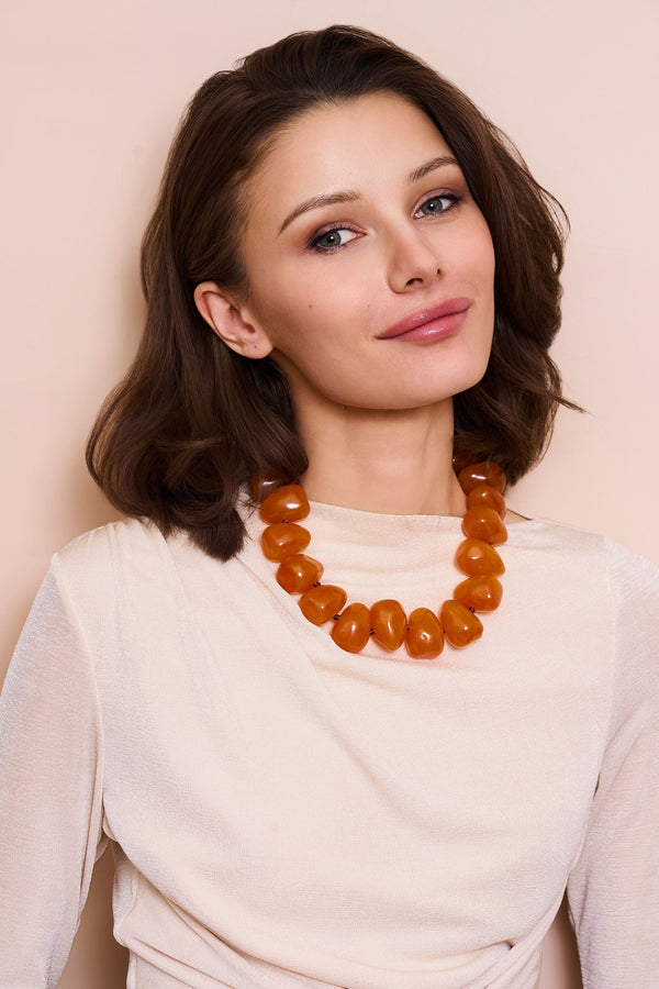 Kenneth Jay Lane Amber Pebble Necklace