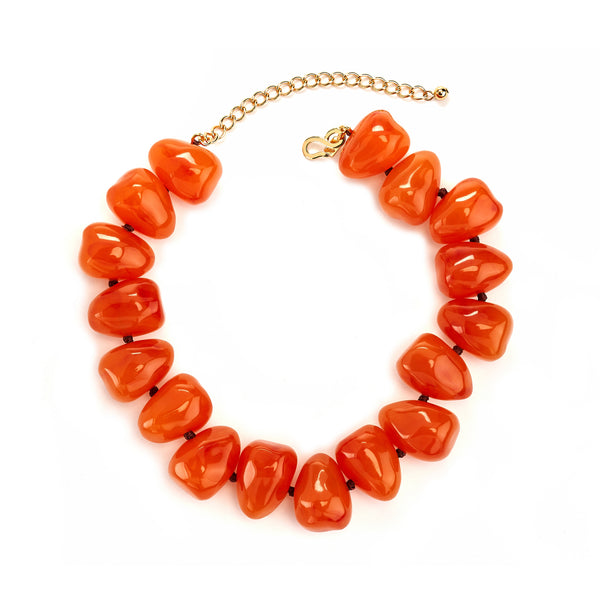 kenneth jay lane Amber Pebble Necklace