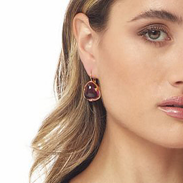 kenneth jay lane Amethyst Glass Wire Earring