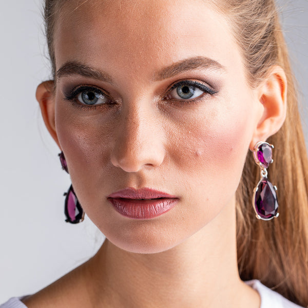 Kenneth Jay Lane Amethyst Teardrop Earrings