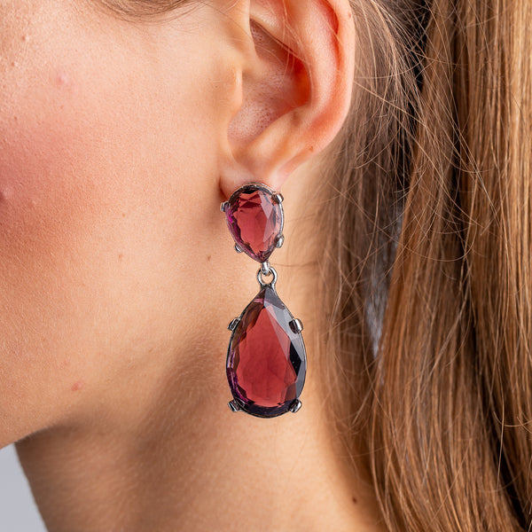 kenneth jay lane Amethyst Teardrop Earrings