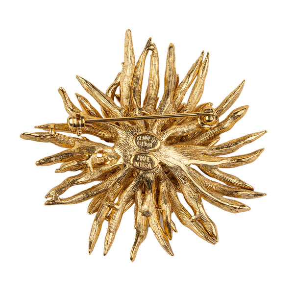 Kenneth Jay Lane Antique Gold Flower Pin
