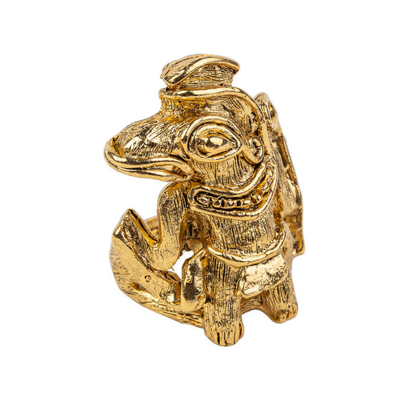kenneth jay lane Antique Gold Mayan Animal Ring