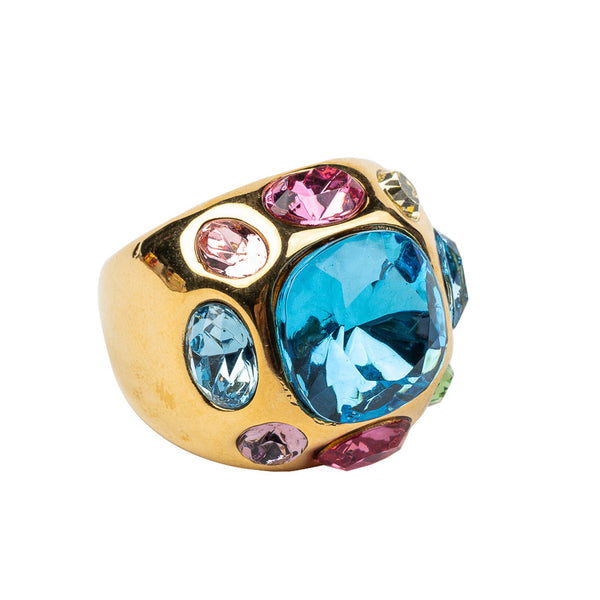 kenneth jay lane Aqua Gemstone Adjustable Ring