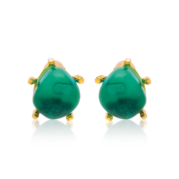 kenneth jay lane Aqua Nugget Clip Earrings