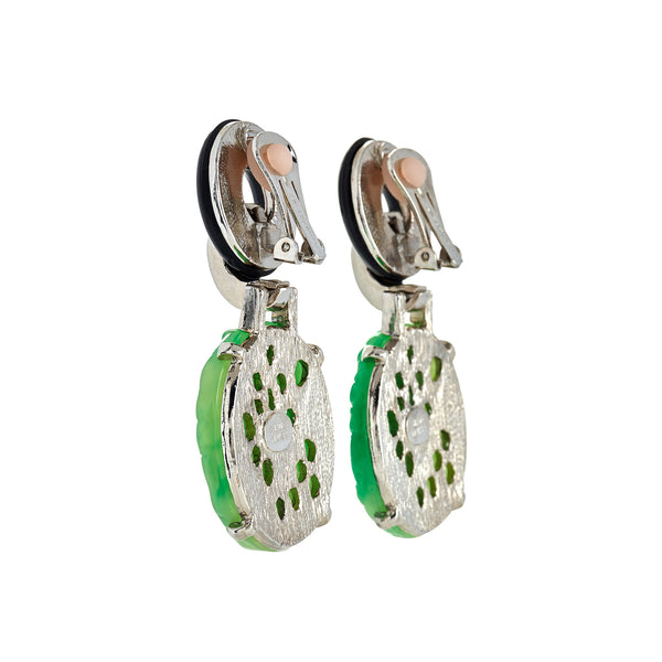 Kenneth Jay Lane Art Deco Clip Earrings