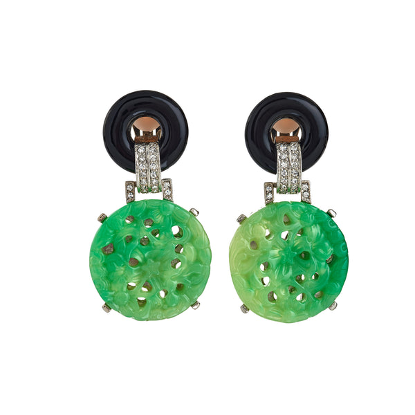 kenneth jay lane Art Deco Clip Earrings