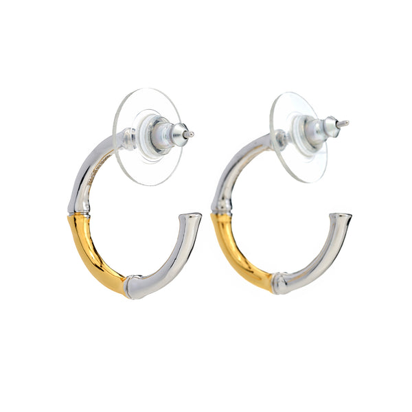Kenneth Jay Lane Bamboo Pierced Hoop Earrings