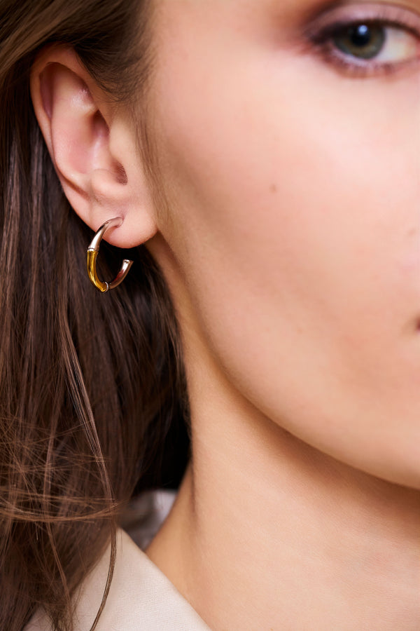Kenneth Jay Lane Bamboo Pierced Hoop Earrings