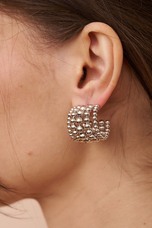 Kenneth Jay Lane Beaded Hoop Earrings