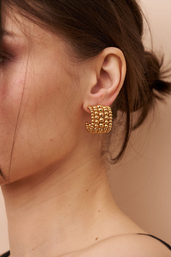Kenneth Jay Lane Beaded Hoop Earrings