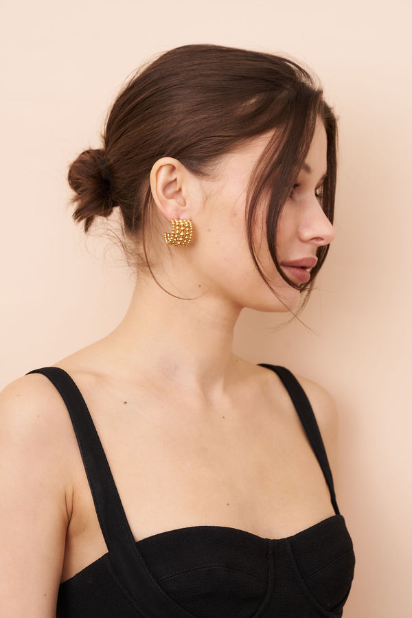 Kenneth Jay Lane Beaded Hoop Earrings