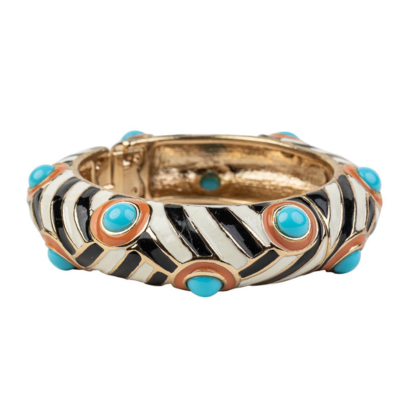 kenneth jay lane Black and White Enamel Bracelet