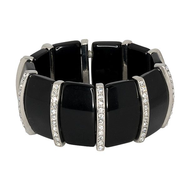 kenneth jay lane Black & Crystal Stretch Bracelet