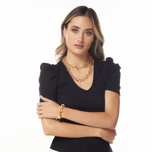 Kenneth Jay Lane Black Elephant Head Bracelet