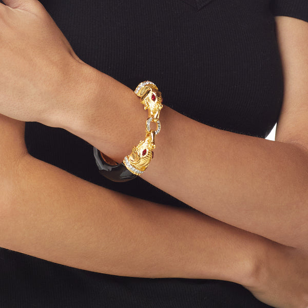 kenneth jay lane Black Elephant Head Bracelet