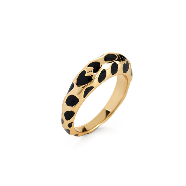 kenneth jay lane Black Enamel Spots Ring