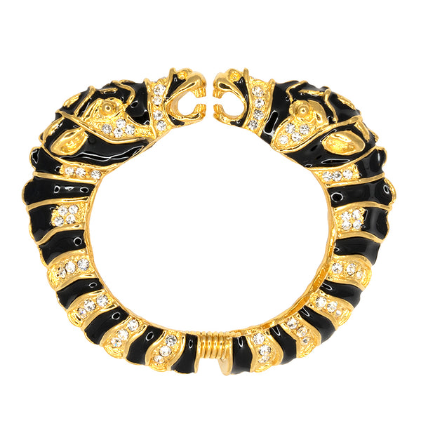 kenneth jay lane Black & Gold Zebra Head Bracelet