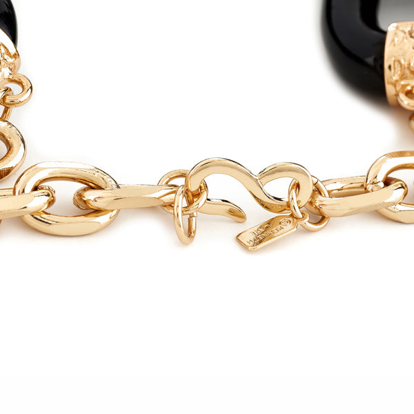 Kenneth Jay Lane Black Resin Link Necklace