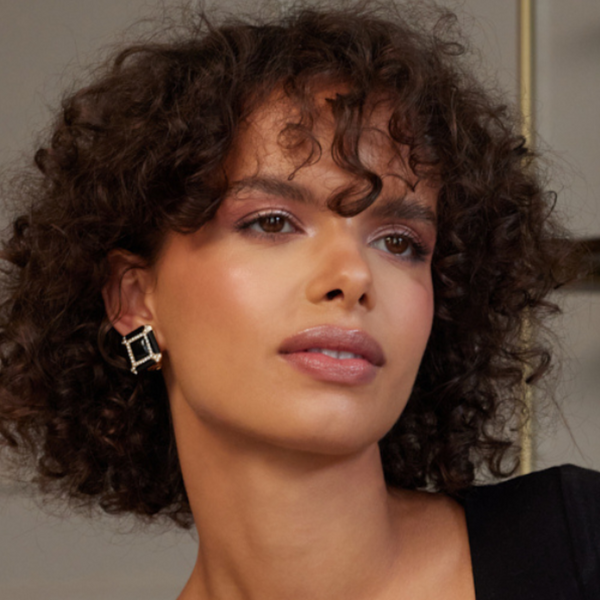 Kenneth Jay Lane Black Square Clip Earrings