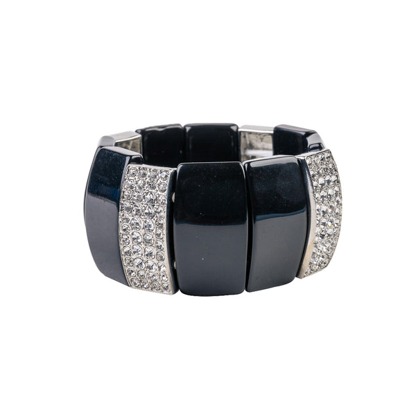 kenneth jay lane Black Stretch Wedge Bracelet