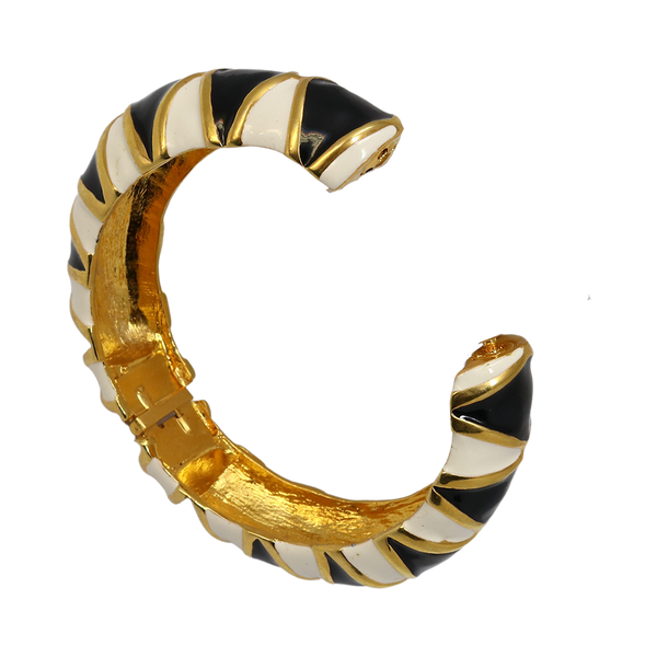 Kenneth Jay Lane Black & White Enamel Bracelet