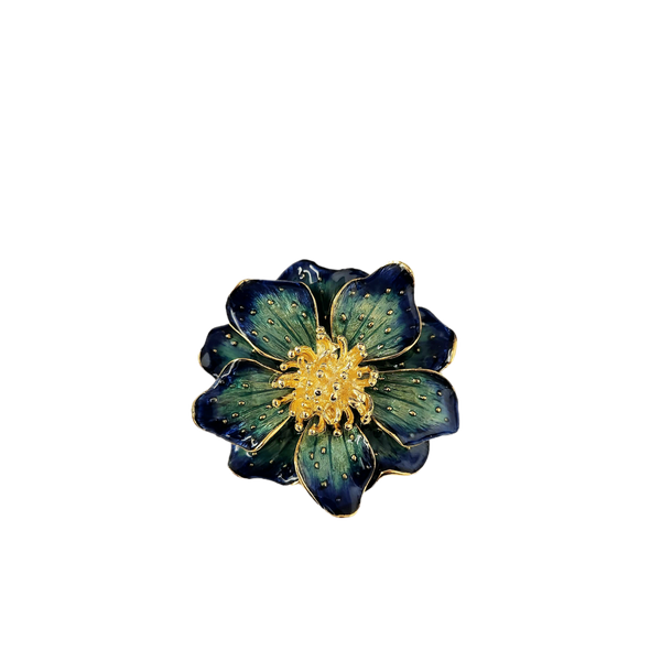 kenneth jay lane Blue Enamel Flower Pin