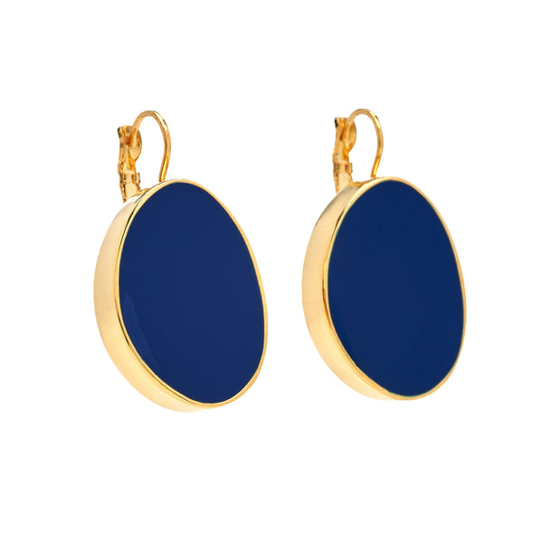 kenneth jay lane Blue Kidney Pierced Earrings