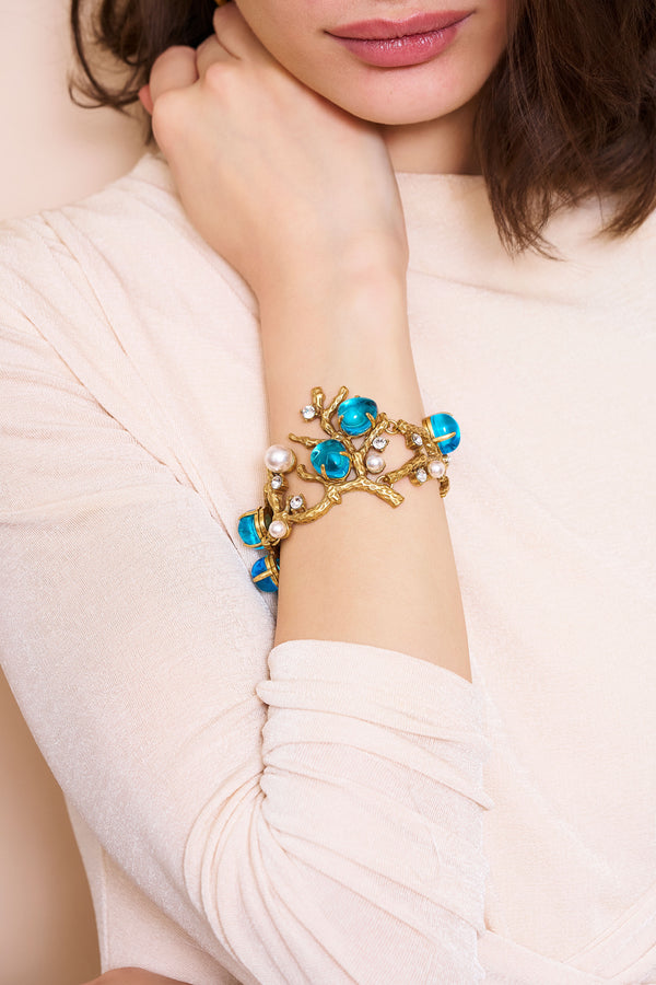 Kenneth Jay Lane Blue Sea Branch Bracelet