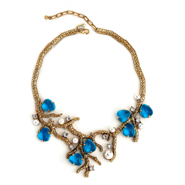 kenneth jay lane Blue Sea Branch Necklace