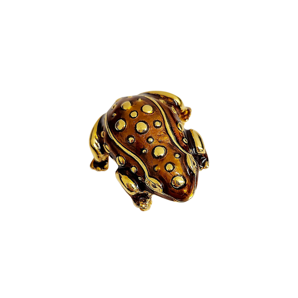 kenneth jay lane Brown Enamel Frog Pin