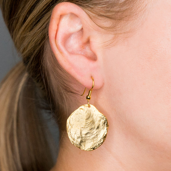 Kenneth Jay Lane Brushed Satin Gold Disc Earrings